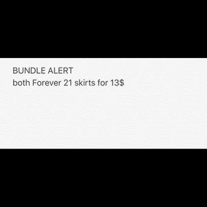 BOTH OF MY LISTED FOREVER 21 SKIRTS BUNDLE!!!